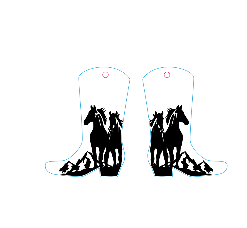 Western Boot Earrings-001 SVG File Only
