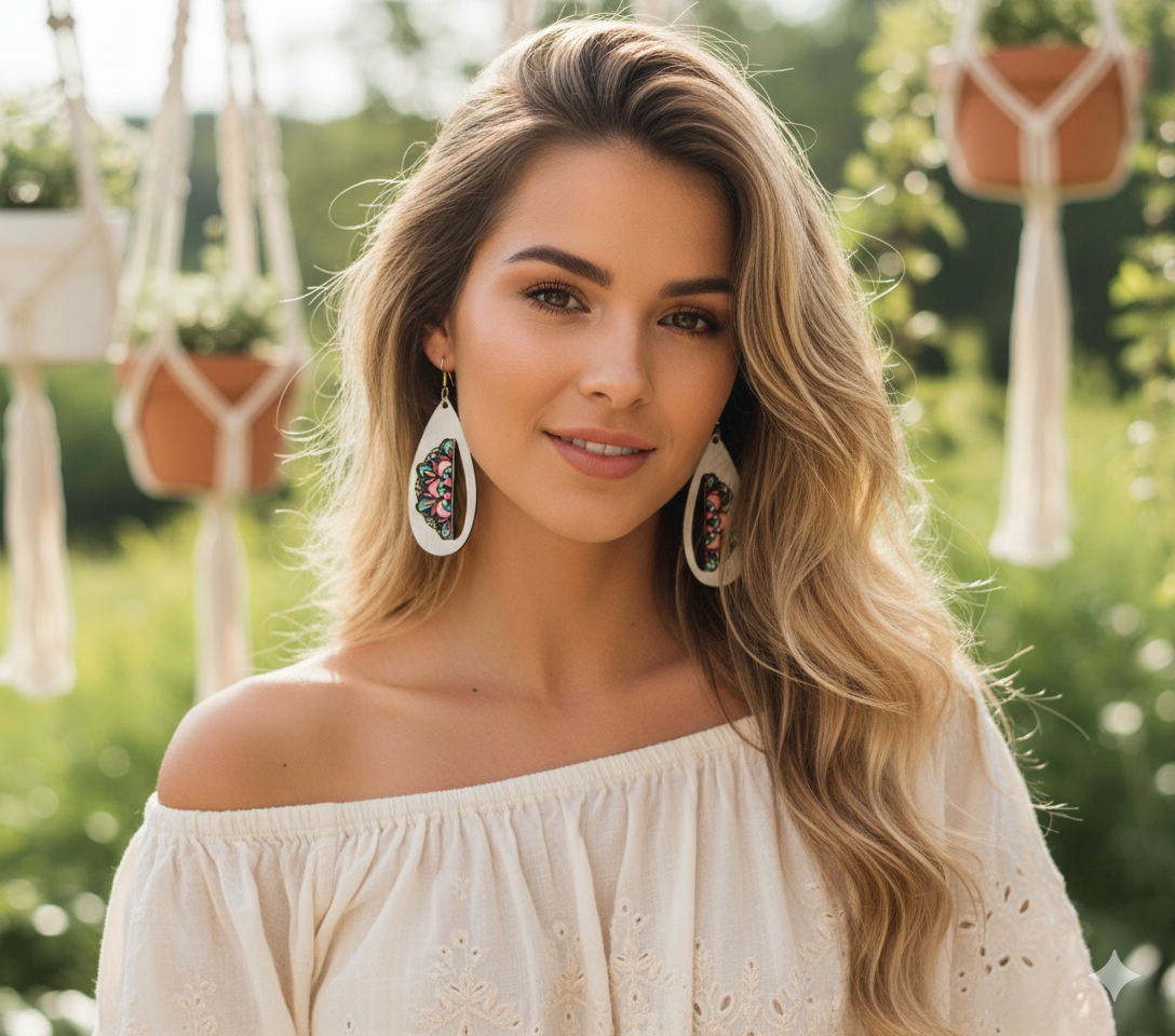 Drop Mandala Earrings SVG File only