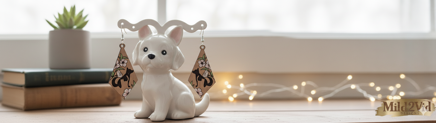 cat dog floral SVG File only