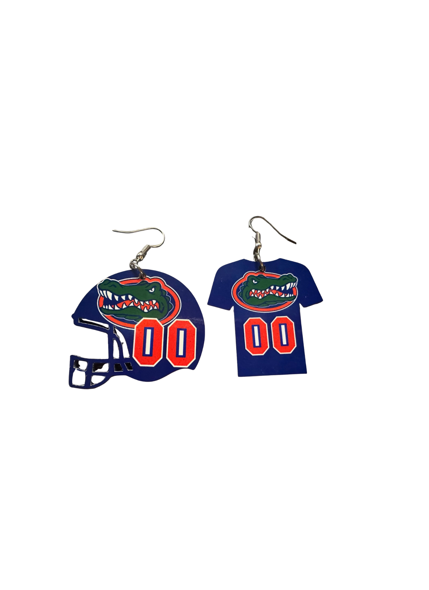 Custom made  Florida College Gators Football Helmet and Jersey Earrings