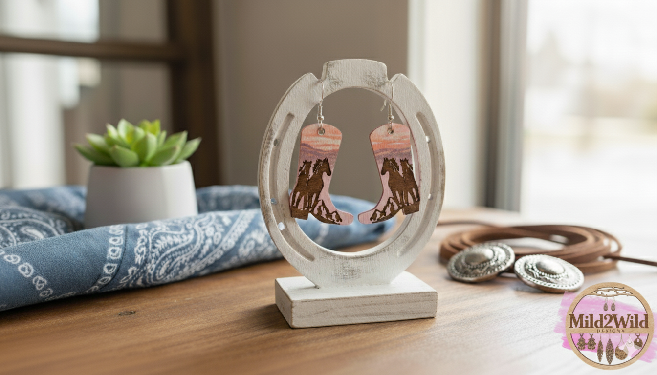 Western Boot Earrings-001 SVG File Only