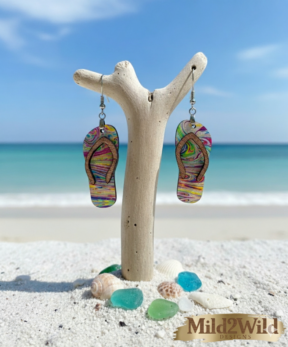 Flip Flop Earrings-004 SVG File Only