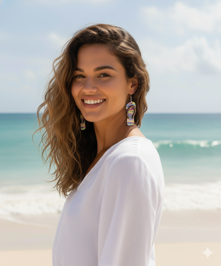 Flip Flop Earrings-004 SVG File Only